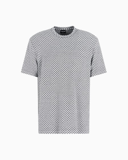a|x armani exchange Viscose jacquard jersey crew-neck T-shirt