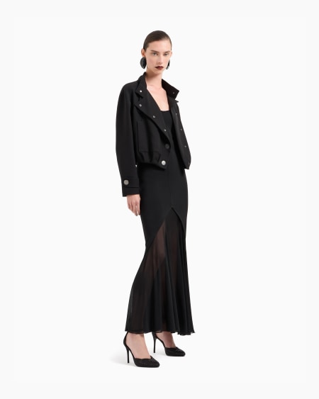 A|x Armani Exchange Viscose Jersey Interlock Long Dress