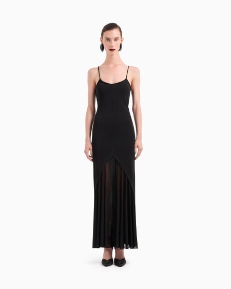 A|x Armani Exchange Viscose Jersey Interlock Long Dress