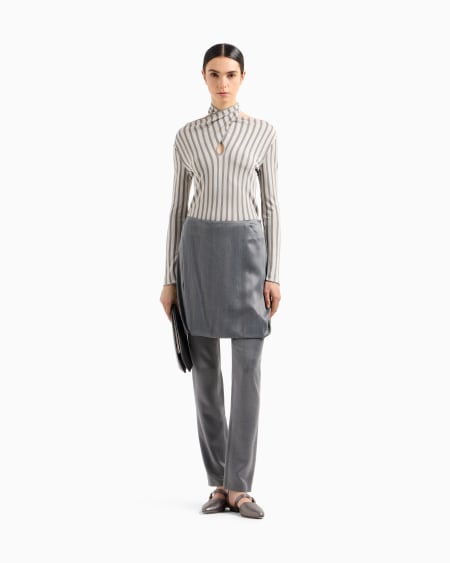 A|x Armani Exchange Viscose Jumper With Jacquard Stripes