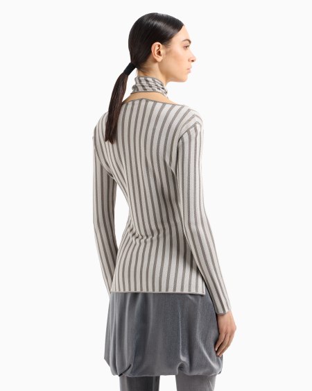 A|x Armani Exchange Viscose Jumper With Jacquard Stripes