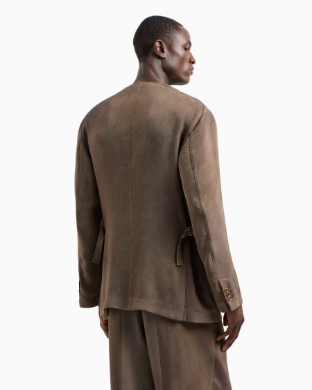 A|x Armani Exchange Viscose Twill Single-breasted Jacket