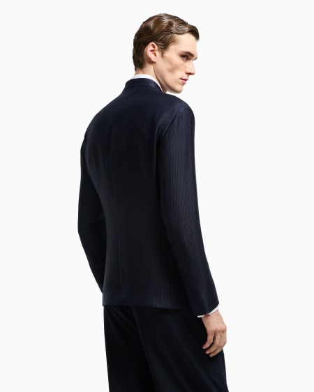 A|x Armani Exchange Washed Cupro Canneté Zip-up Jacket