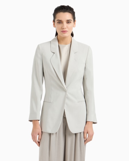 A|x Armani Exchange Washed Silk Single-breasted Jacket