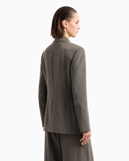 A|x Armani Exchange Washed Silk Single-breasted Jacket