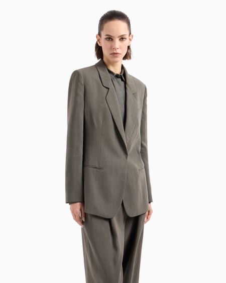 A|x Armani Exchange Washed Silk Single-breasted Jacket