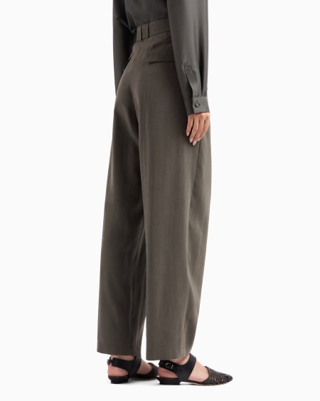 A|x Armani Exchange Washed Silk Single-dart Trousers