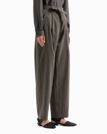 A|x Armani Exchange Washed Silk Single-dart Trousers