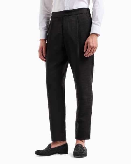 A|x Armani Exchange Washed Silk Single-dart Trousers