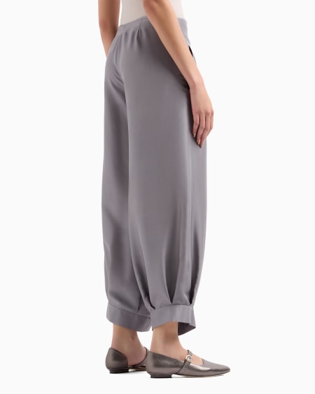 A|x Armani Exchange Wide-leg Trousers In Checked Brushed Linen