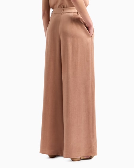 A|x Armani Exchange Wide-leg Viscose And Cupro Trousers