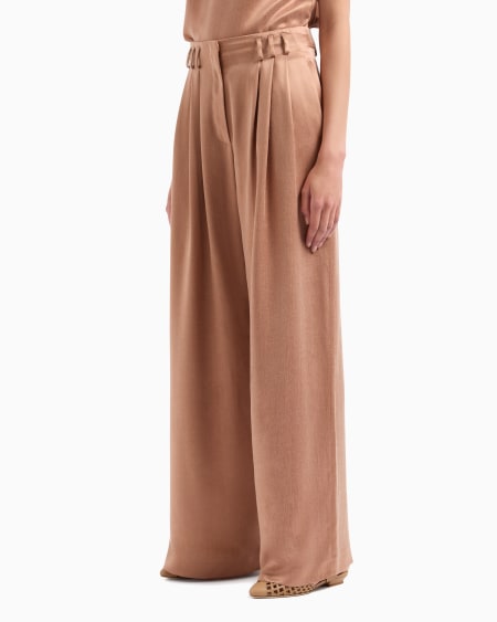 A|x Armani Exchange Wide-leg Viscose And Cupro Trousers