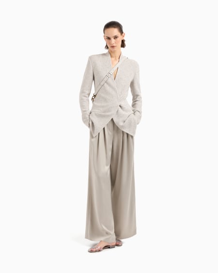 A|x Armani Exchange Wide-leg Viscose And Cupro Trousers