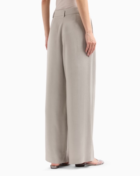 A|x Armani Exchange Wide-leg Viscose And Cupro Trousers