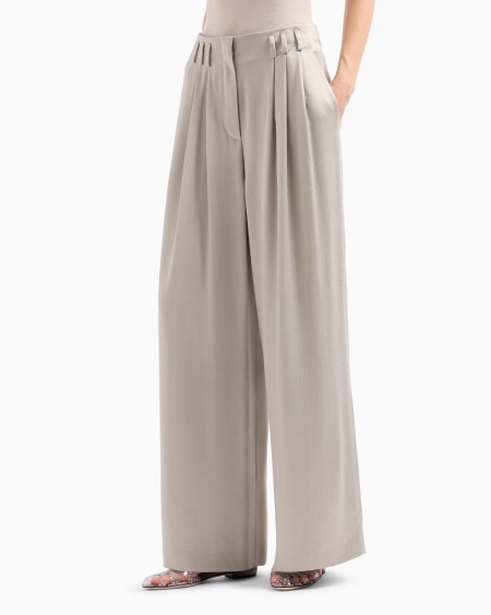 A|x Armani Exchange Wide-leg Viscose And Cupro Trousers