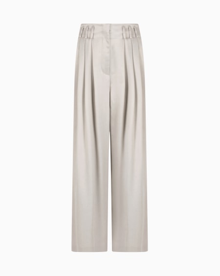 a|x armani exchange Wide-leg viscose and cupro trousers