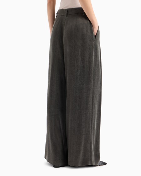 A|x Armani Exchange Wide-leg Viscose And Cupro Trousers