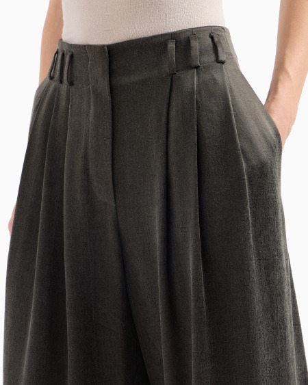 A|x Armani Exchange Wide-leg Viscose And Cupro Trousers