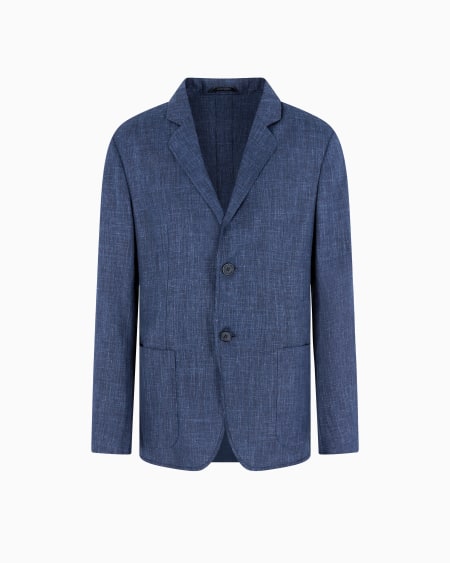 a|x armani exchange Wool and silk canvas single-breasted jacket