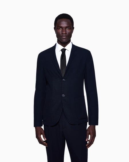 A|x Armani Exchange Wool Crêpe Single-breasted Jacket