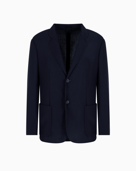 a|x armani exchange Wool crêpe single-breasted jacket