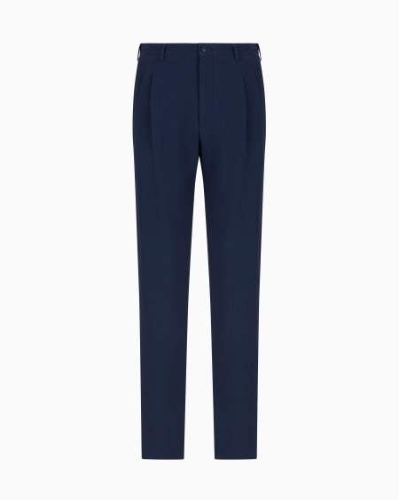 a|x armani exchange Wool seersucker double-pleat trousers