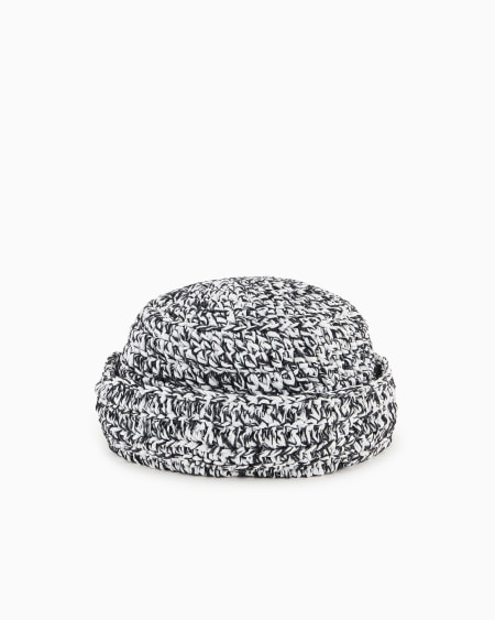 A|x Armani Exchange Woven Viscose Linen And Cotton Beanie