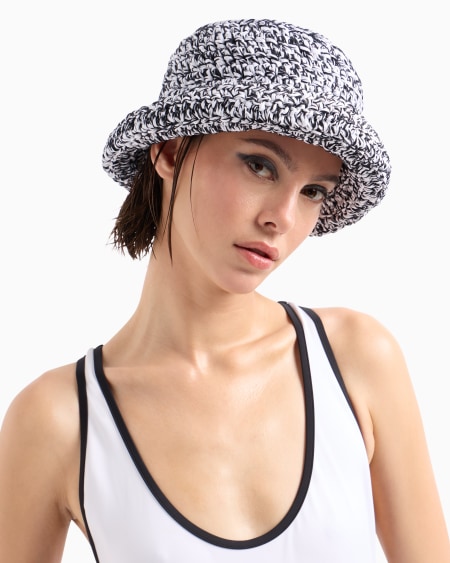 A|x Armani Exchange Woven Viscose Linen And Cotton Beanie