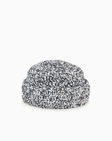 a|x armani exchange Woven viscose linen and cotton beanie
