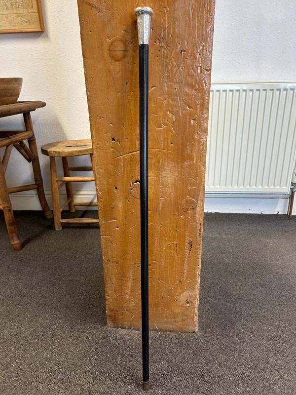 abbeyhorn 20th Century Walking Stick with Silver Marked Handle