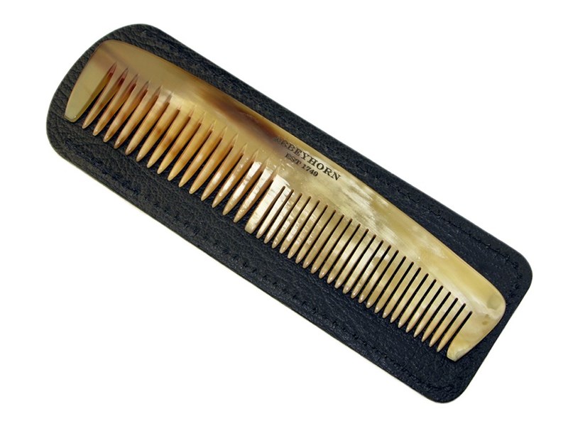 abbeyhorn 5" Horn Comb & Leather Case