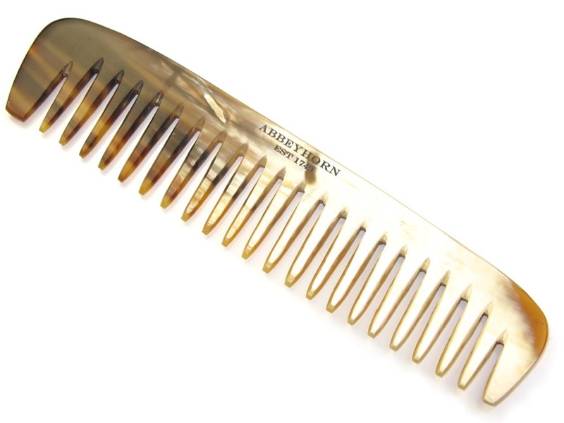abbeyhorn 7" Cow Horn Wide Single Tooth Comb
