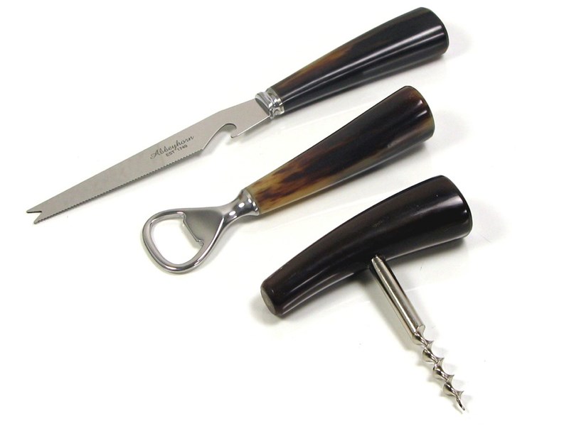 abbeyhorn Bar Set - Cow Horn - Three Piece