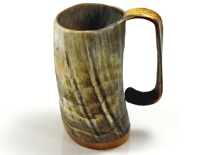 abbeyhorn Cow Horn Soldiers Mug - Rough - 1 Pint