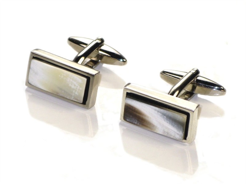 abbeyhorn Cufflinks - Narrow Rectangle - Cow Horn