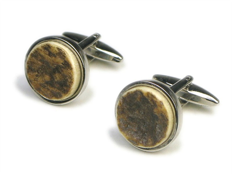 abbeyhorn Cufflinks - Round - Stag Antler