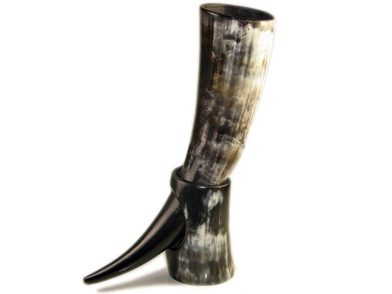 abbeyhorn Drinking Horn On Stand - Polished - 1 Pint