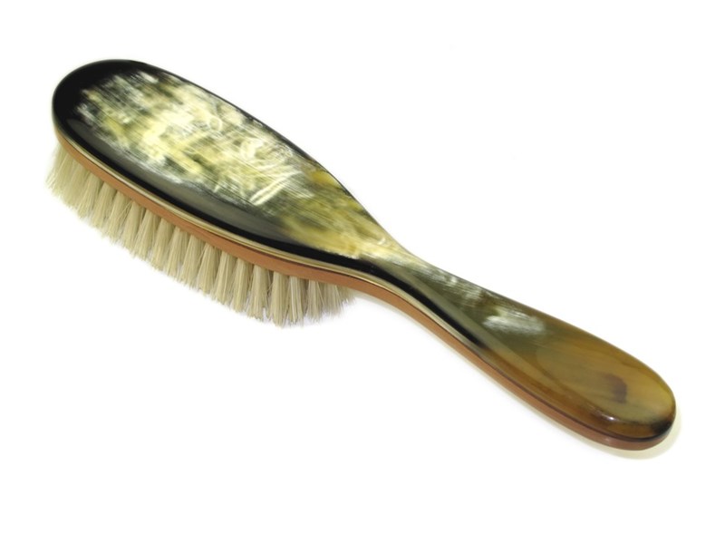 abbeyhorn Horn & Pearwood Handled Hair Brush