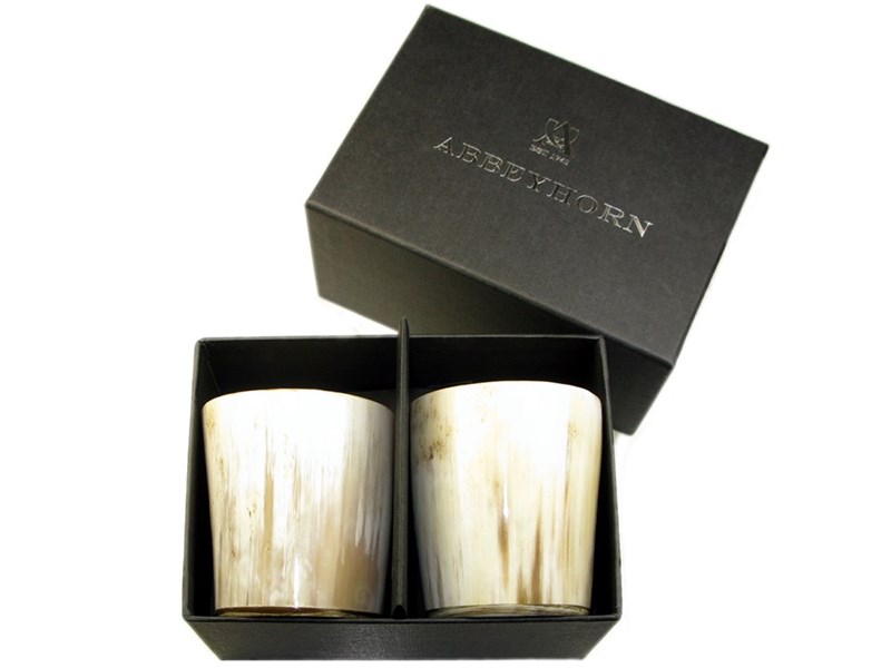abbeyhorn Horn Whisky Tot - Polished - Two Boxed