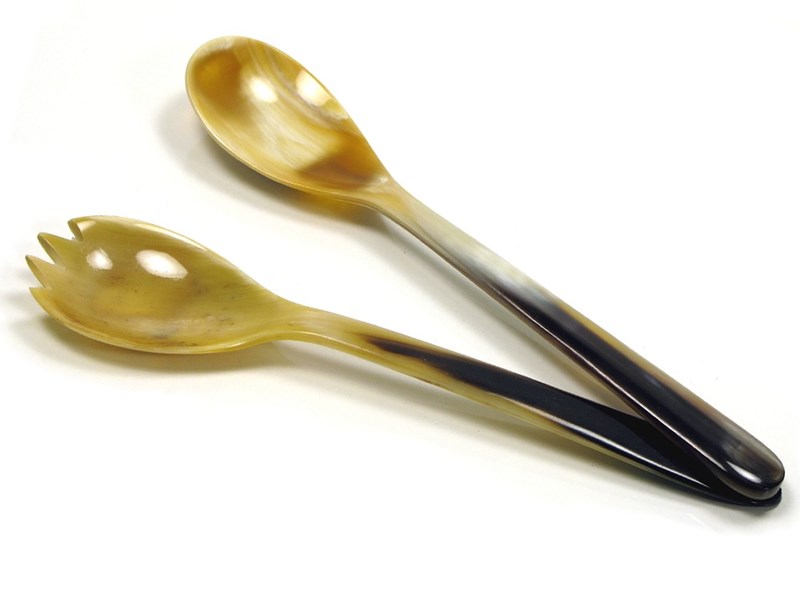 abbeyhorn Ox Horn Salad Servers - 185mm