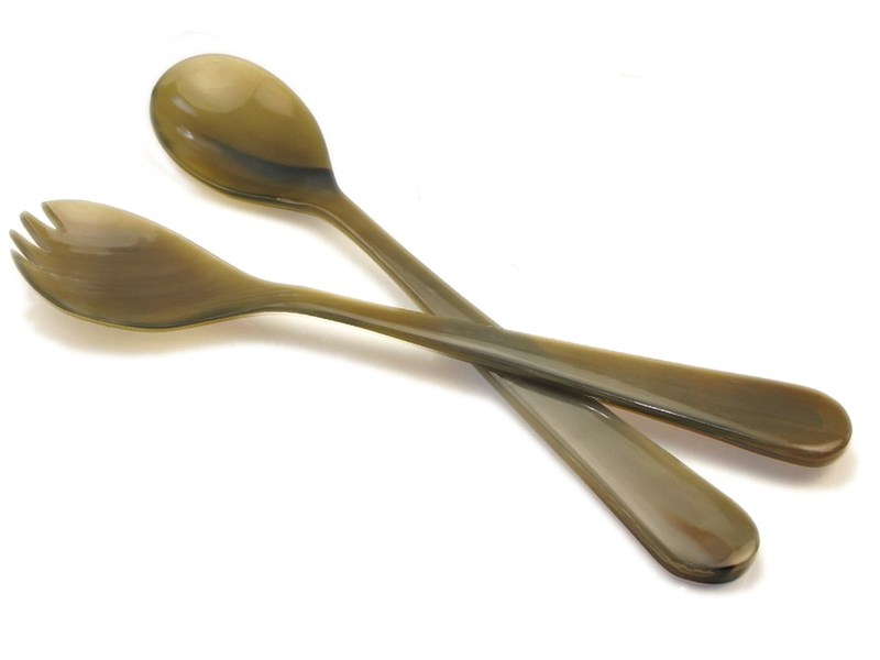 abbeyhorn Ox Horn Salad Servers - 295mm