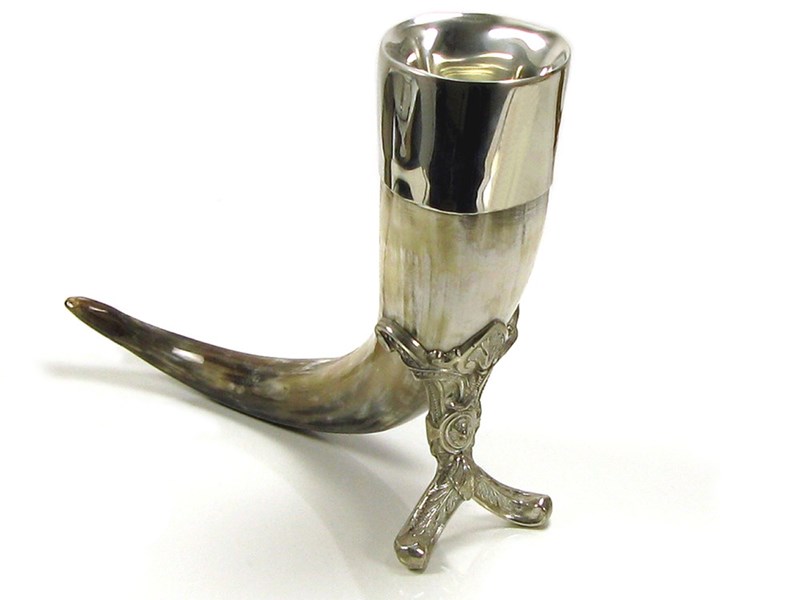 abbeyhorn Pewter Mounted Horn Viking Drinking Horn