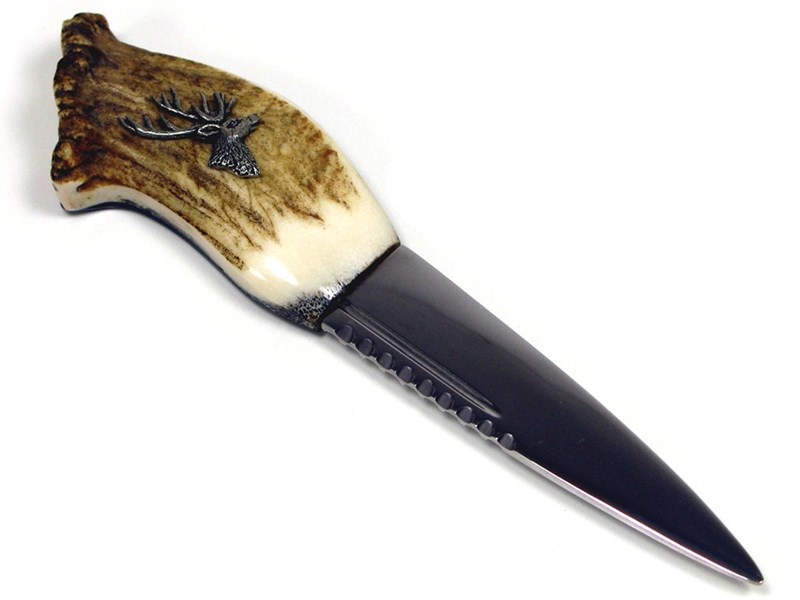 abbeyhorn Sgian Dubh - Stag Antler Handle - Deer Head