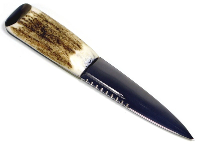 abbeyhorn Sgian Dubh - Stag Antler Handle - Horn Cap
