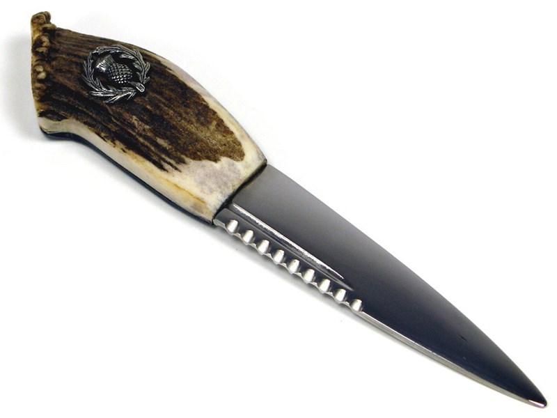 abbeyhorn Sgian Dubh - Stag Antler Handle - Thistle