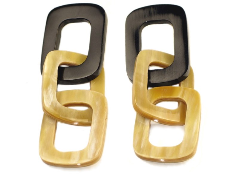 abbeyhorn Square Links Horn Earrings