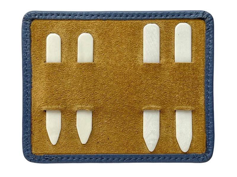 abbeyhorn Bone Collar Stiffeners with Navy Leather Pouch