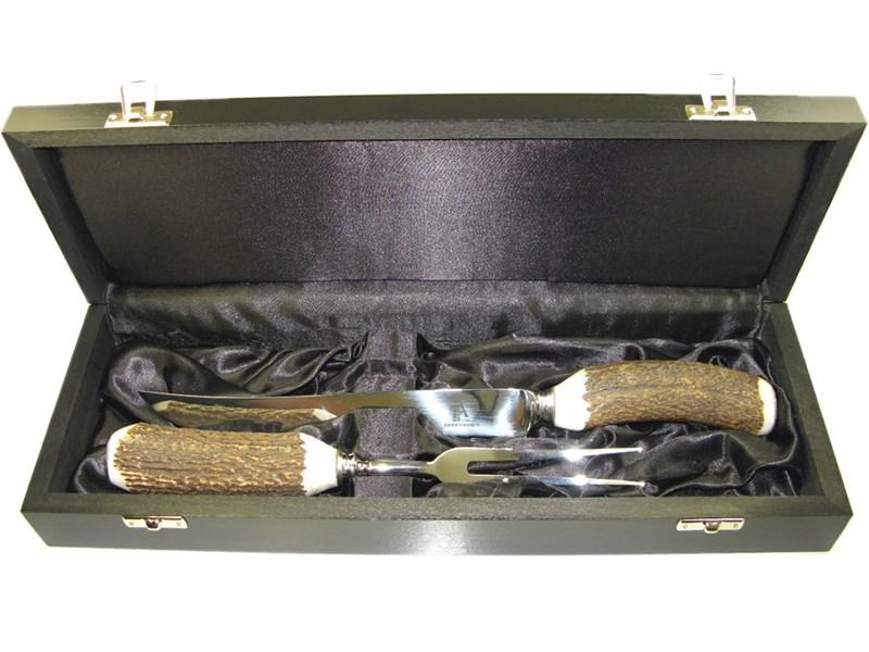 abbeyhorn Boxed Stag Antler Handle Two Piece Carver Set