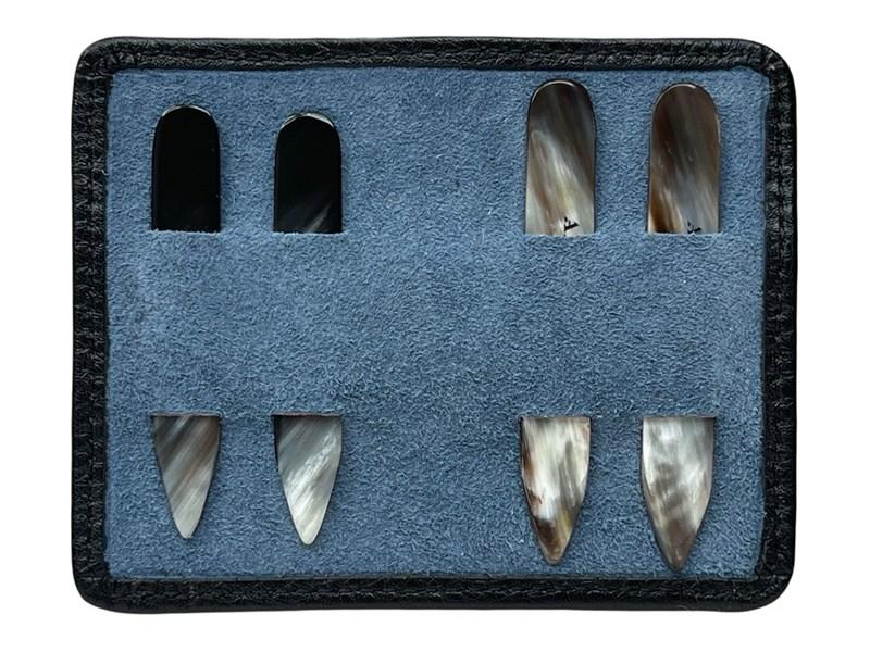 abbeyhorn Horn Collar Stiffeners with Black Leather Pouch