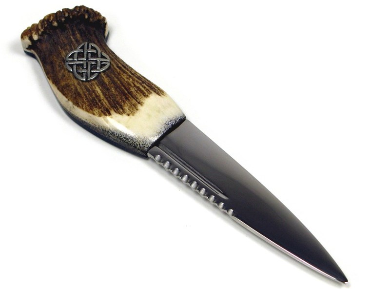 abbeyhorn Sgian Dubh - Stag Antler Handle - Celtic Cross